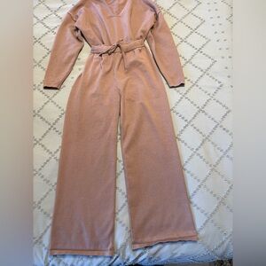 Cozy 2 Piece Sweater Set Wide-Leg Lounge Pants and Top in Taupe